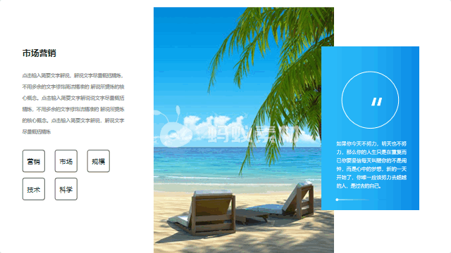 蓝色大气清爽夏季旅游宣传介绍PPT模板 相册第8张图 