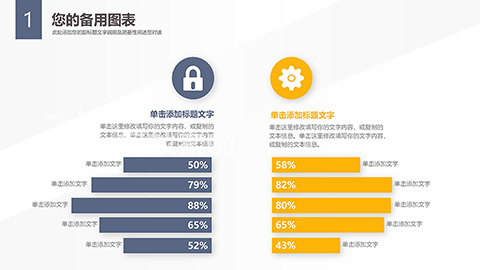 极简蓝黄商务办公风工作汇报PPT模板 相册第13张图 