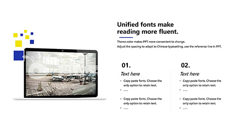 简约风格蓝黄撞色欧美风商务样式PPT模板 相册第12张图 