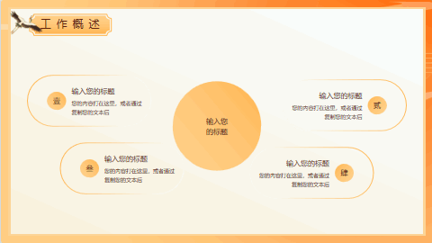 橙色唯美国潮中国风飞天背景商务汇报PPT模板 相册第3张图 