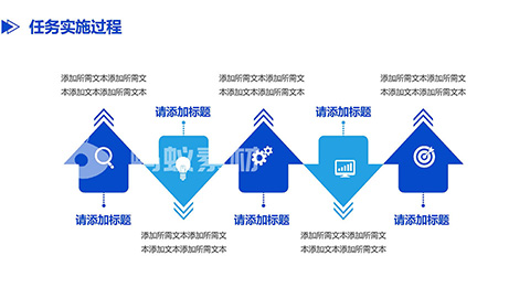 简约商务几何图形背景项目复盘报告PPT模板 相册第15张图 