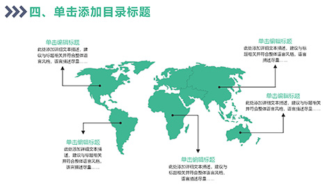 蓝绿配色写字楼背景市场营销PPT模板 相册第20张图 