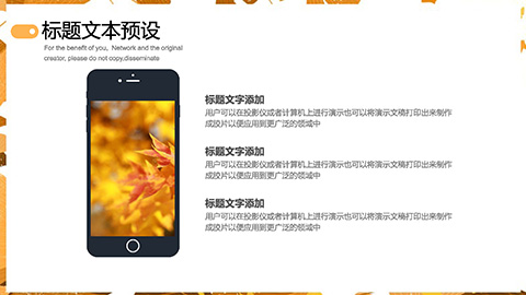 橙色银杏叶背景工作汇报PPT模板 相册第6张图 