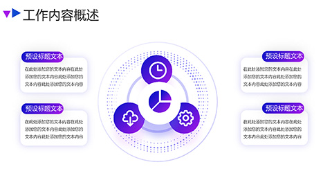 蓝紫炫彩抽象背景工作汇报PPT模板 相册第5张图 