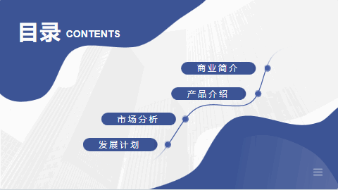 蓝色动感波纹背景的创业融资计划书PPT模板 相册第1张图 