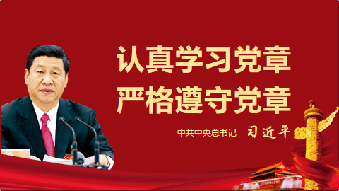 深入解读中国共产党党章学习PPT模板 相册第1张图 