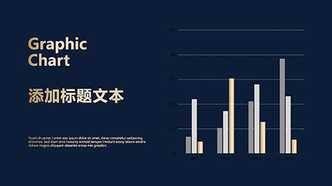 简约蓝金高端商务汇报PPT模板 相册第19张图 