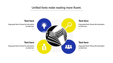 简约风格蓝黄撞色欧美风商务样式PPT模板 相册第8张图 