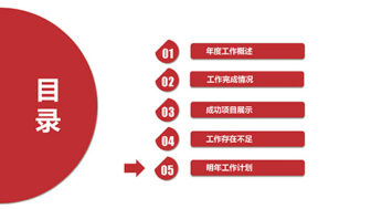 红色大气党政年终总结工作汇报PPT模板 相册第29张图 