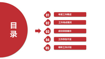 红色大气党政年终总结工作汇报PPT模板 相册第15张图 