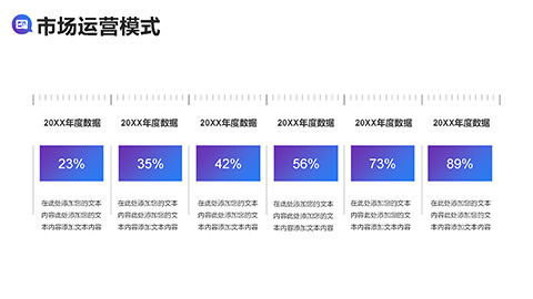 欧美职场人物背景蓝紫渐变企业宣传PPT模板 相册第15张图 