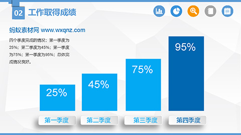 蓝色通用述职报告暨工作总结PPT模板 相册第10张图 