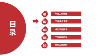 红色大气党政年终总结工作汇报PPT模板 相册第8张图 